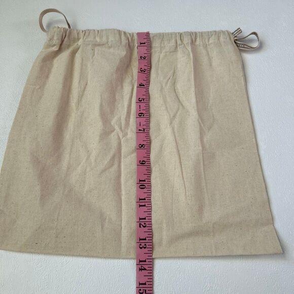 Tory Burch Canvas Drawstring Dust Bag | Logo Storage Pouch Neutral Beige - Picture 2 of 7